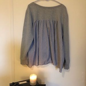 Grey Sweater with Pin Stripe Back – Kenzie Plus
